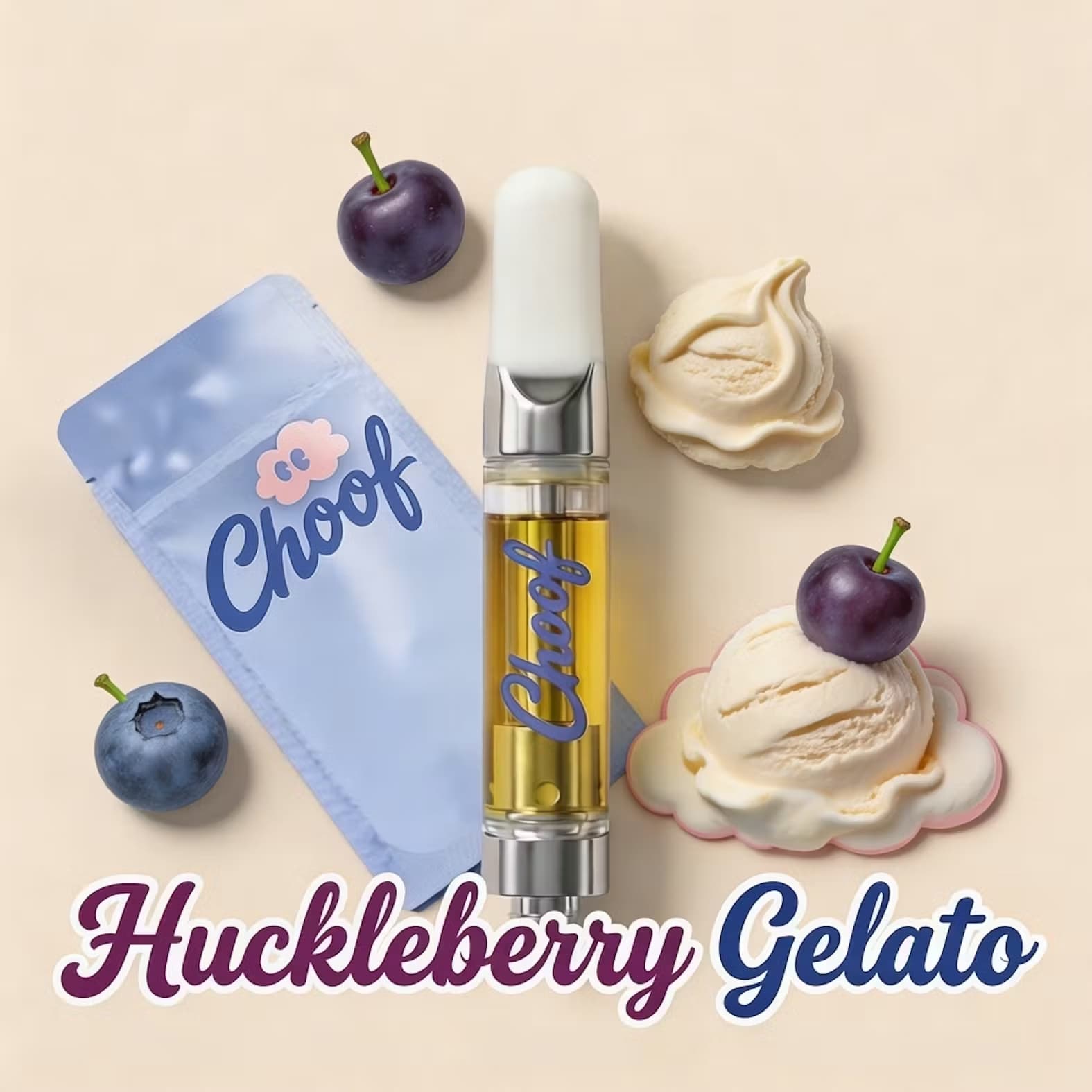 Huckleberry Gelato Distillate Vape Cartridge 0.5g